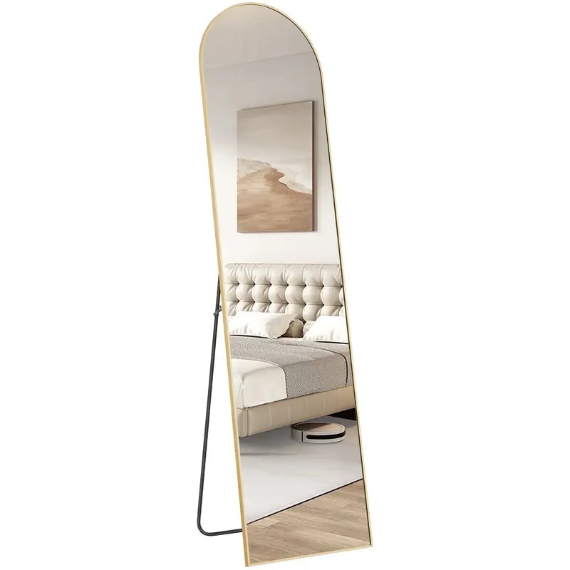 Arched Full-Length Mirror with Gold Frame